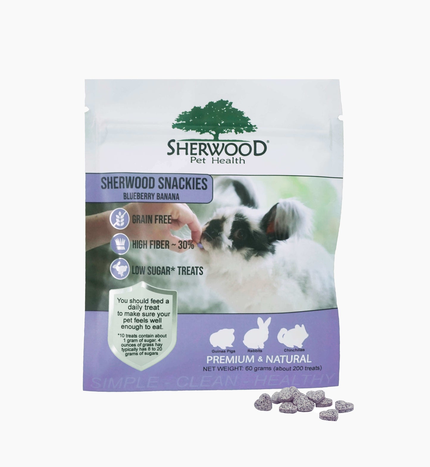 Sherwood Pet Health Blueberry Banana Snackies for Rabbits, Guinea Pigs, Chinchillas