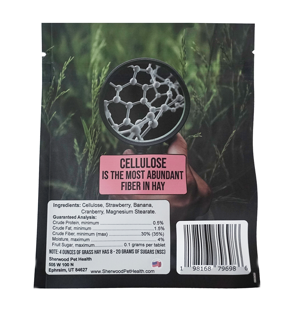Back of a Sherwood Snackie package with text and graphics on a grassy background