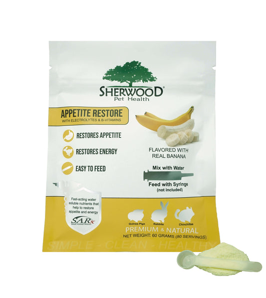 Sherwood Pet Health Appetite Restore with bananas for rabbits, guinea pigs and chinchillas