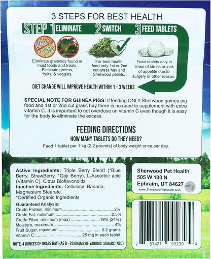 Sherwood Pet Health triple-berry Vitamin C Ingredients 